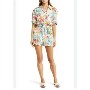 Elan Floral Drawstring waist romper size M